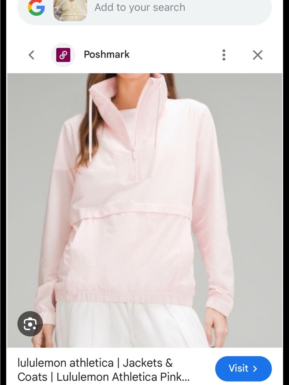 lululemon athletica Pale Pink Lightweight Pullover Jacket
